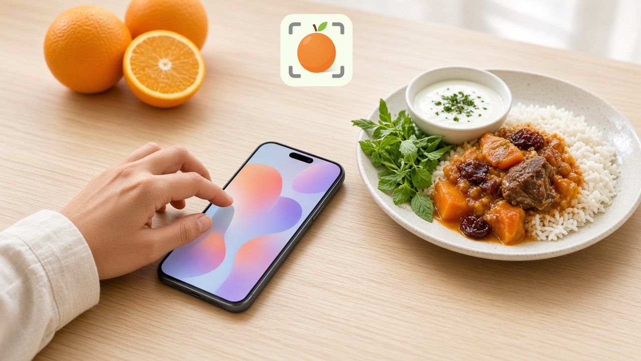 ثبت وعده در گوشی کنار بشقاب برنج و خورش